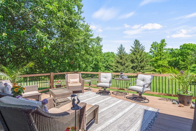 4700 E Deer Noll Rd, Columbia, MO 65201 - deck featuring an outdoor hangout area