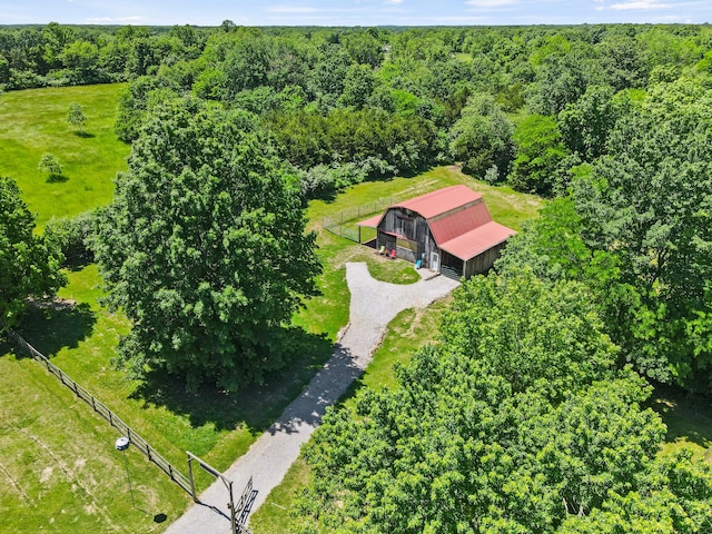4700 E Deer Noll Rd, Columbia, MO 65201 - aerial view of property and surrounding area with a forest