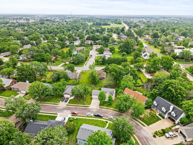 aerial view of residential area