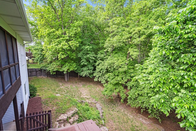 view of yard with fence