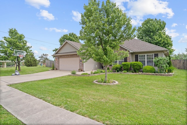 view of front of house featuring brick siding, driveway, a garage, and roof with shingles