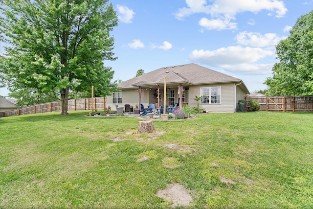 back of house with a patio area
