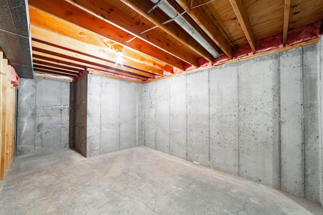 view of unfinished below grade area