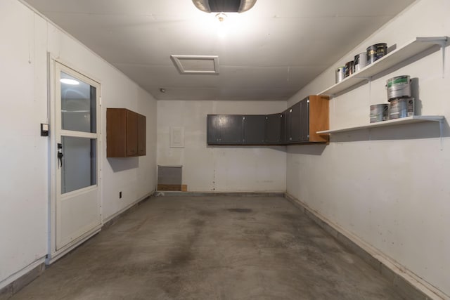below grade area with baseboards