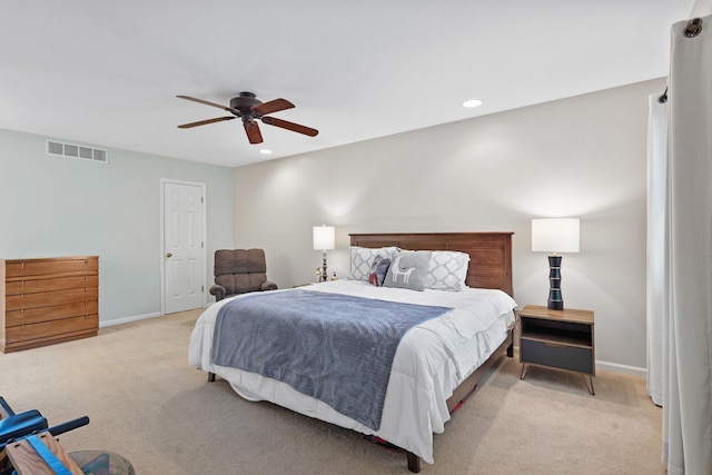 3605 Scottson Way, Columbia, MO 65203 - bedroom with carpet, baseboards, a ceiling fan, and recessed lighting
