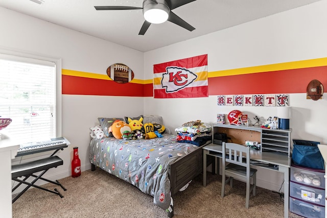 4710 Winding Wood Ct, Columbia, MO 65203 - bedroom featuring carpet, multiple windows, and a ceiling fan