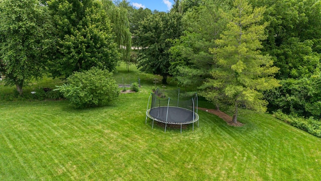 4710 Winding Wood Ct, Columbia, MO 65203 - view of grassy yard with a trampoline