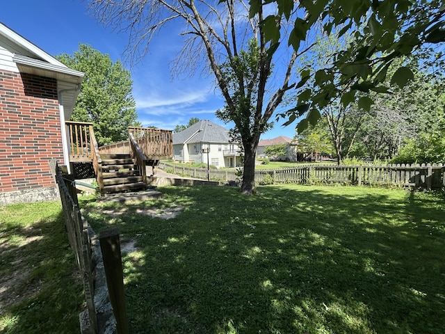 705 Redwood Dr, Ashland, MO 65010 - view of yard featuring a deck and stairs