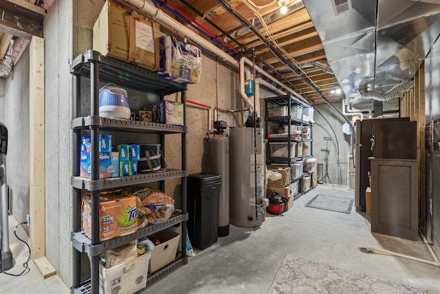 1104 Caymus Ct, Columbia, MO 65201 - unfinished basement featuring water heater and a water softener system