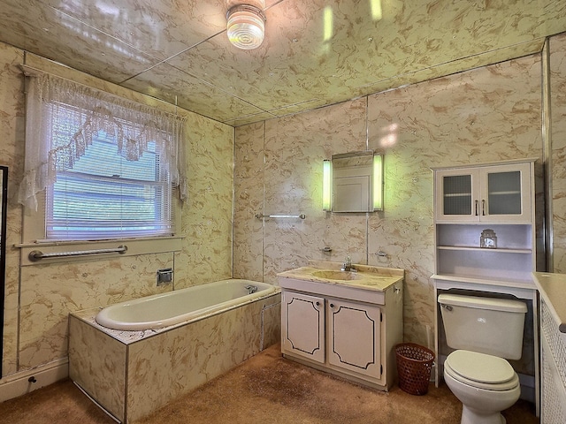 437 N Porter St, Slater, MO 65349 - bathroom with vanity, a garden tub, and toilet