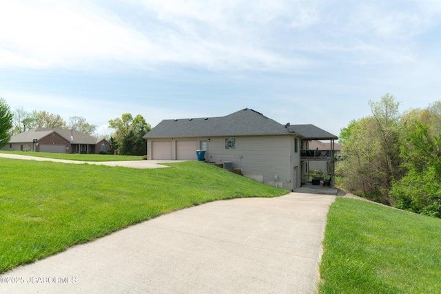1200 Choctaw Ridge Dr, Holts Summit, MO 65043 - view of side of home with driveway, a yard, and cooling unit