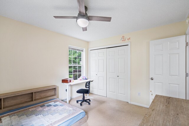 2313 Katy Ln, Columbia, MO 65203 - home office with ceiling fan, carpet flooring, and baseboards
