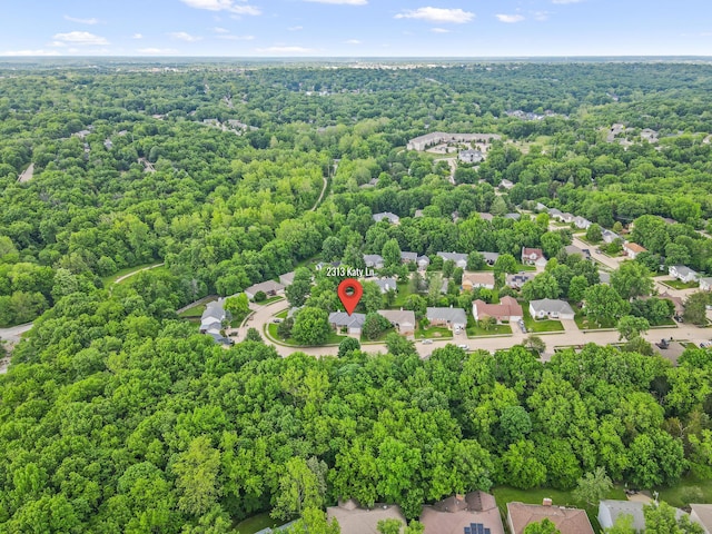 2313 Katy Ln, Columbia, MO 65203 - bird's eye view of a heavily wooded area