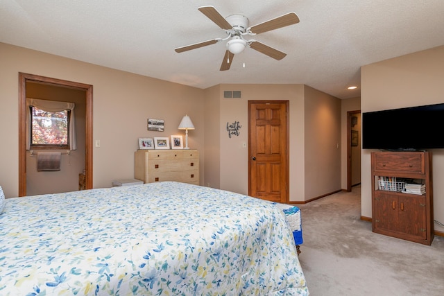 2512 Cimarron Dr, Columbia, MO 65203 - bedroom with light carpet, baseboards, recessed lighting, and a ceiling fan