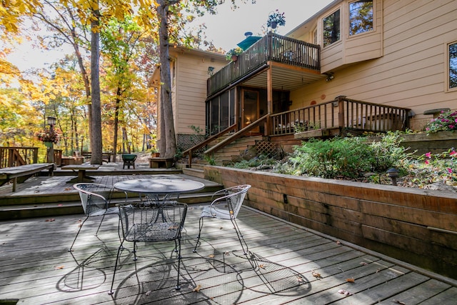 2512 Cimarron Dr, Columbia, MO 65203 - wooden terrace featuring outdoor dining space