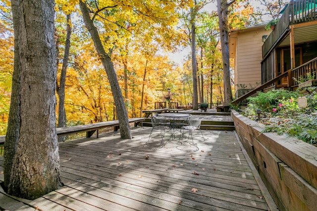 2512 Cimarron Dr, Columbia, MO 65203 - wooden deck featuring outdoor dining space