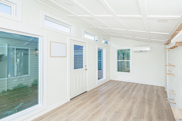 1050 Azoros Dr, Columbia, MO 65203 - unfurnished sunroom featuring a wall mounted air conditioner