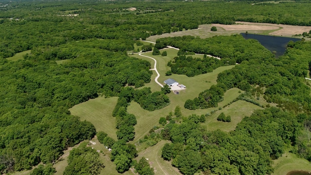 5100 E Dunbar Ln, Centralia, MO 65240 - aerial view of property and surrounding area with a forest