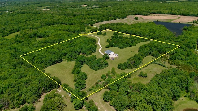 5100 E Dunbar Ln, Centralia, MO 65240 - view of rural area featuring property boundaries highlighted and a heavily wooded area