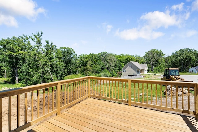 404 Sugarberry Dr, Columbia, MO 65201 - wooden deck with view of scattered trees