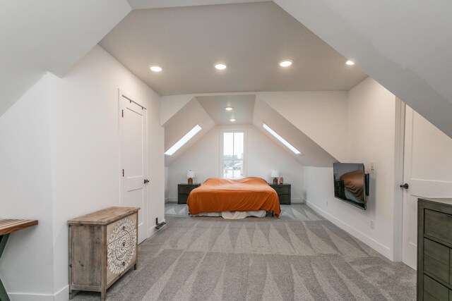 210 Hickam Aly, Ashland, MO 65010 - bedroom with lofted ceiling, light carpet, and recessed lighting