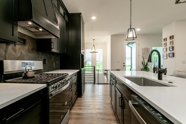 210 Hickam Aly, Ashland, MO 65010 - kitchen featuring stainless steel range with gas cooktop, dishwasher, tasteful backsplash, light countertops, and recessed lighting