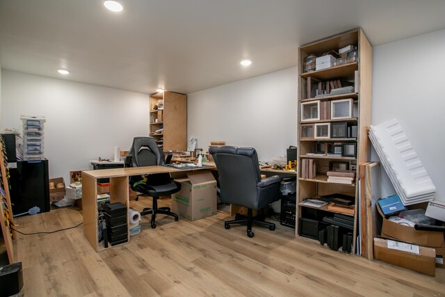 210 Hickam Aly, Ashland, MO 65010 - office with light wood-style flooring and recessed lighting