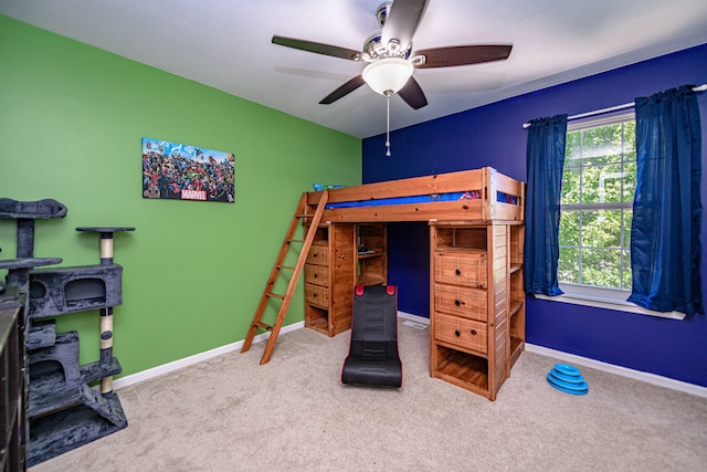 170 E Crest Ct, Columbia, MO 65202 - bedroom featuring carpet flooring, baseboards, and ceiling fan
