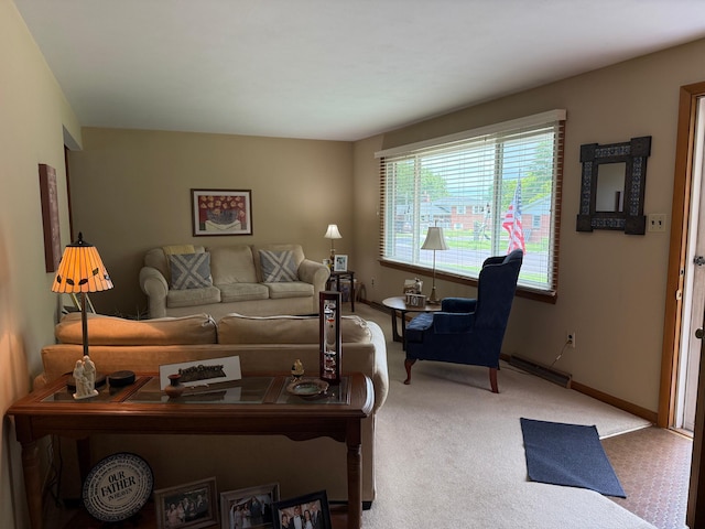 1609 Doris Dr, Columbia, MO 65202 - carpeted living room featuring baseboards