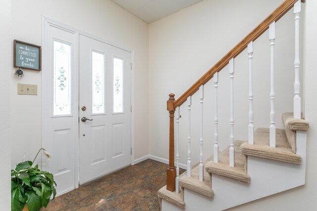 1411 Kinloch Ct, Columbia, MO 65203 - entryway with stairs and baseboards