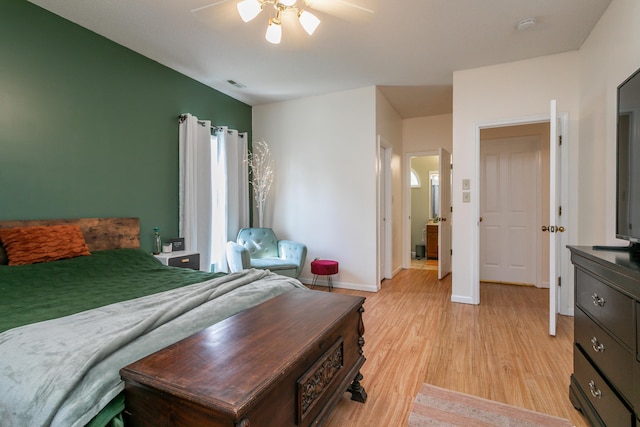 1411 Kinloch Ct, Columbia, MO 65203 - bedroom featuring light wood-style floors, baseboards, and ceiling fan