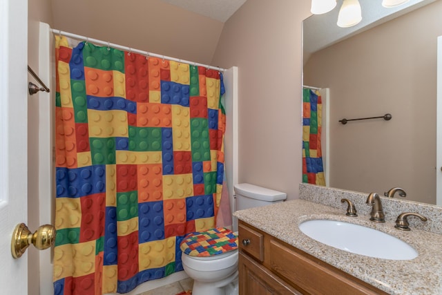 1411 Kinloch Ct, Columbia, MO 65203 - full bath featuring toilet, vanity, and a shower with shower curtain