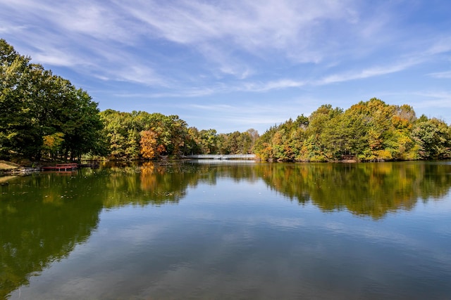1411 Kinloch Ct, Columbia, MO 65203 - water view with a heavily wooded area