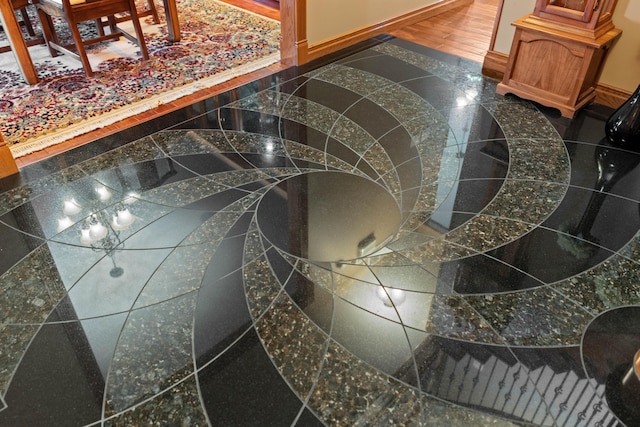 70 E High Point Ln, Columbia, MO 65203 - detailed view of inlaid floor details and baseboards