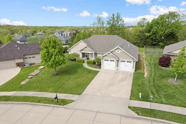 1703 Ballentine Ln, Columbia, MO 65201 - craftsman-style home featuring concrete driveway, a garage, and a residential view