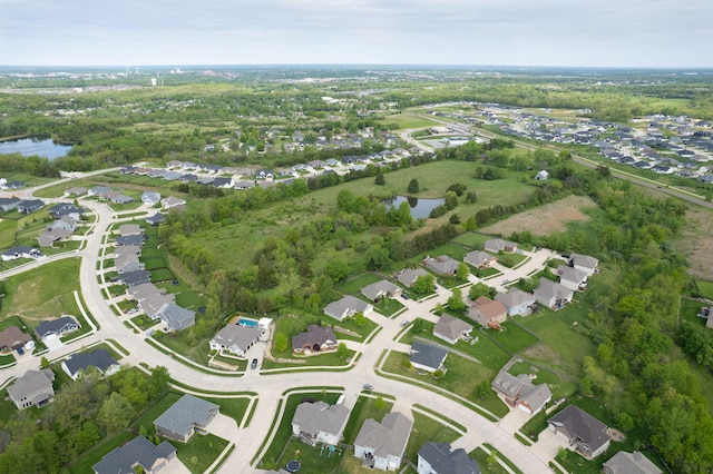 1703 Ballentine Ln, Columbia, MO 65201 - aerial overview of property's location with a large body of water and nearby suburban area