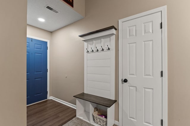 1807 E Phoenix Rd, Columbia, MO 65202 - mudroom featuring baseboards and dark wood-style flooring