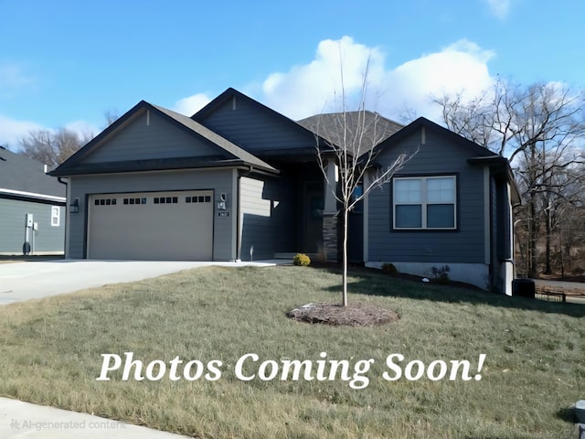 7400 Pemberton Dr, Columbia, MO 65203 - ranch-style home featuring an attached garage, a front lawn, and concrete driveway