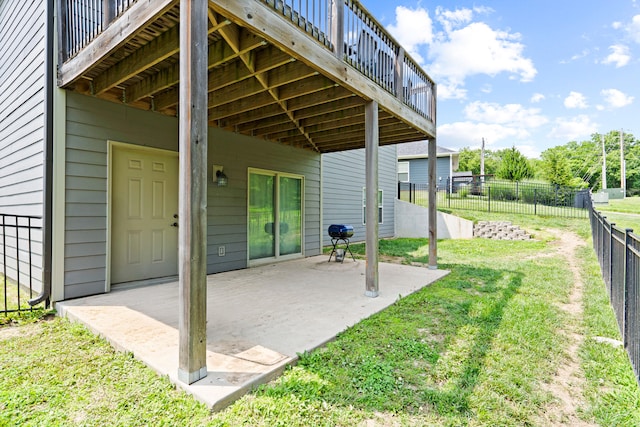 7400 Pemberton Dr, Columbia, MO 65203 - view of patio / terrace with a wooden deck and a grill