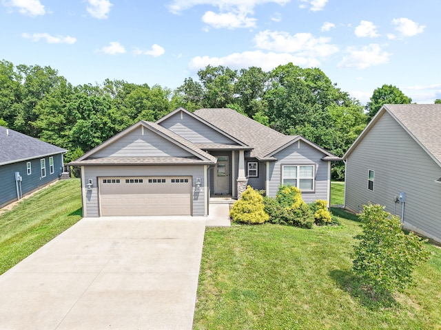 7400 Pemberton Dr, Columbia, MO 65203 - single story home featuring concrete driveway, an attached garage, a front yard, and roof with shingles
