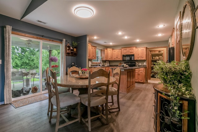 205 Jameson Dr, Ashland, MO 65010 - dining room featuring light wood-style floors and recessed lighting