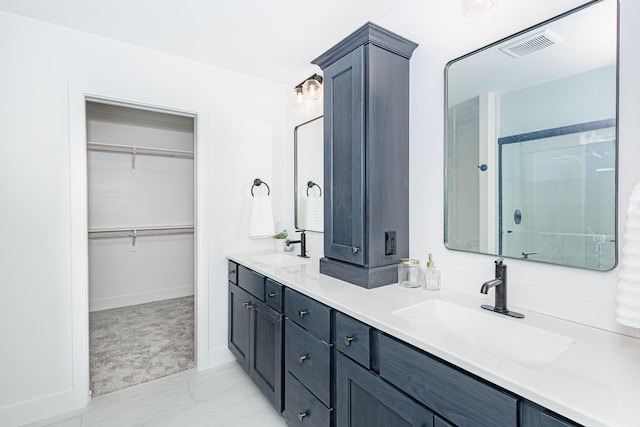 4505 Chambers Bay Dr, Columbia, MO 65201 - full bath featuring double vanity, walk in shower, a spacious closet, and baseboards