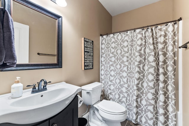128 Cedar Falls Ct, Columbia, MO 65203 - full bath with vanity, toilet, and curtained shower