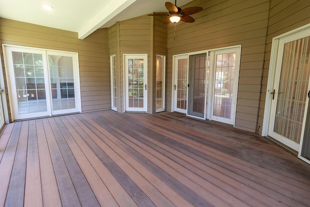2409 Wild Oak Ct, Columbia, MO 65201 - wooden deck with a ceiling fan