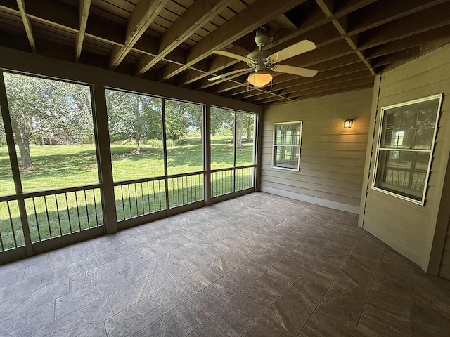 2409 Wild Oak Ct, Columbia, MO 65201 - unfurnished sunroom with ceiling fan
