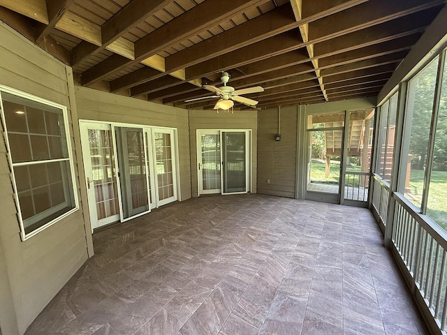 2409 Wild Oak Ct, Columbia, MO 65201 - unfurnished sunroom with ceiling fan