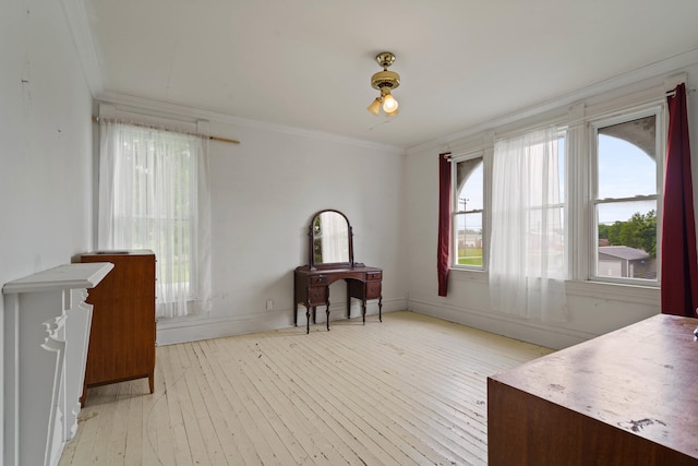 408 Vassar St, Bunceton, MO 65237 - office area featuring ornamental molding and wood-type flooring