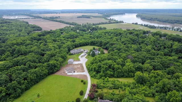 4000 S Felicity Ln, Columbia, MO 65203 - aerial view of a large body of water and a forest