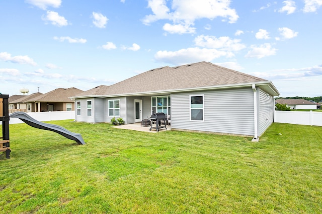 4841 Valley Forge Cir, Ashland, MO 65010 - back of house featuring a patio and roof with shingles