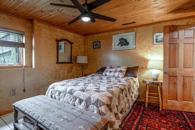 7901 N Chesley Dr, Columbia, MO 65202 - bedroom with wooden ceiling, baseboards, and crown molding